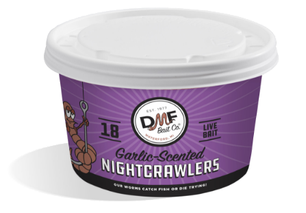 DMF Bait Co Garlic Nightcrawlers